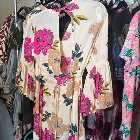 Billabong Floral Mini Dress - Pink and Tan - Picture 2 of 3